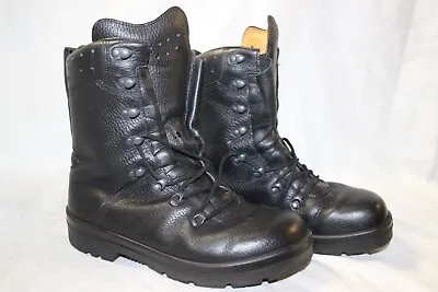 DAMAGED Military German Ranger Combat Boots Black Leather Tactical Outdoor Sz 9 • $49.99