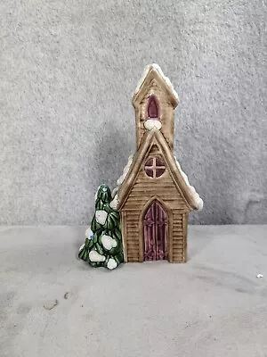 Vintage Porcelain Village Church With Tree Home Decor • $14.98