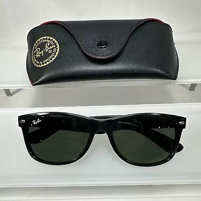 RAY-BAN RB2132 901 55mm Black  New Wayfarer  Sunglasses Italy Green Lens Used  • $59.95