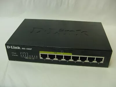 D-link 8 Port Gigabit Switch With Poe Dgs-1008p - No Power Cord Included • $24