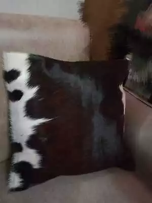 Cow Hide Leather Cushion Cover Cow Hide Hairon Leather Pillow Case (16 X16 ) • £19