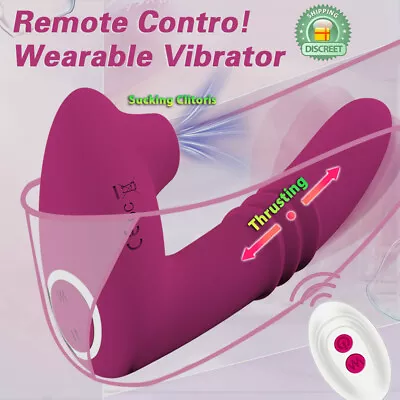 $42.95 • Buy Wearable Sucking Vibrator Clitoris Thrusting Dildo G-Spot Massager Women Sex Toy