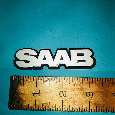 84-93 Saab 900 1pc Fender Emblem Nameplate Script Badge OEM Side Metal Genuine • $15