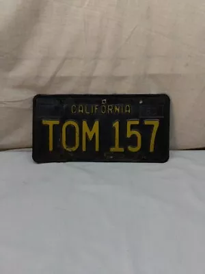 Vintage 1963 Black & Yellow California License Plate • $30