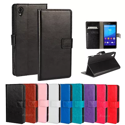 New Colorful Premium Leather Wallet Case Cover For Sony Xperia M4 AQUA • $9.99