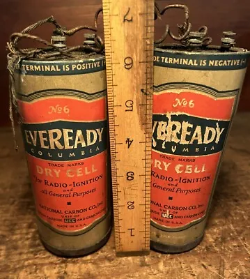 Vintage EVEREADY No6 Columbia Radio Dry Cell Batteries • $29.99