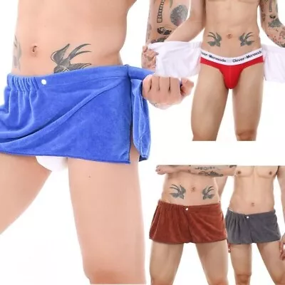 Bath Towel Men Wearable Swimming Beach Short Pants Soft Beach Blanket Shower • $6.50