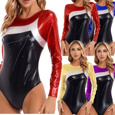 Womens Ballet Dance Leotard Long Sleeves Bodysuit Figure Skating Yoga Dancewear  • $15.29