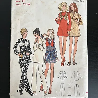 Vintage 1970s Butterick 5839 Boho Dress Pants + Bolero Sewing Pattern 11 CUT • $7