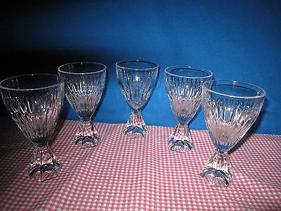 5 Hofbauer  Echt Bleikristall Lead Crystal Wine Stems  5 1/4 H Xlnt Condition • $150