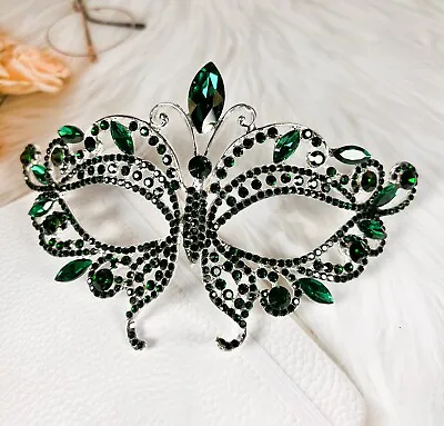 Butterfly Masquerade Mask Green Wedding Party Mask Mardi Gras New Year Party • $31.99