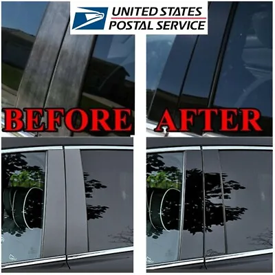 6Pcs Door Pillar Cover Trim Posts Gloss Black For Benz ML350 ML550 W164 2006-11 • $13.59