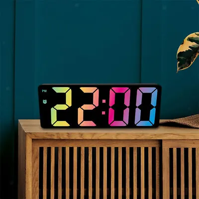 Bedside Digital Alarm Clock LED Display Desk Table Time Temperature Modern Decor • £11.99