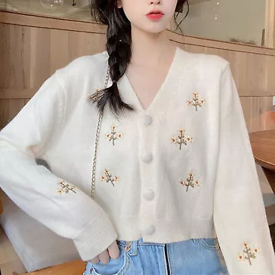 Sweater Coat Korean Style Cold Resistant Women Fashion Single-breasted Loose • $29.26