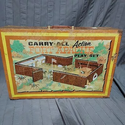 MARX FORT APACHE CARRY ALL ACTION PARTIAL SET W/ TIN CASE #4685 • $49