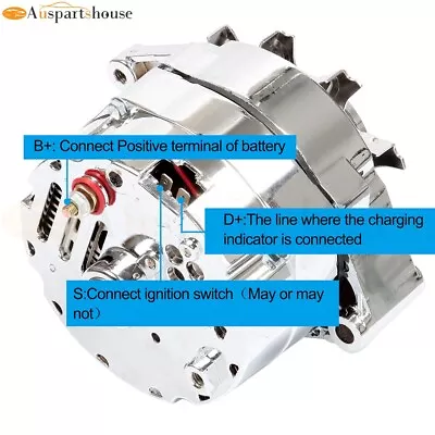 $80.99 • Buy Alternator Fits 110Amp Chrome Street Rod GM High Output 1 Wire 7127-SE105C IR/EF