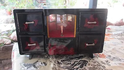 Vintage Japanese Lacquered  Music Jewellery Box Ballet Dancer Japan Sceneworks • $50