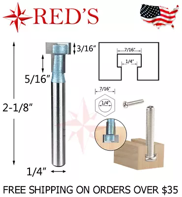 Tideway Carbide IND RC16020704R 1/4X7/16 T-Slot 1/4  Shank Router Bit • $5.49