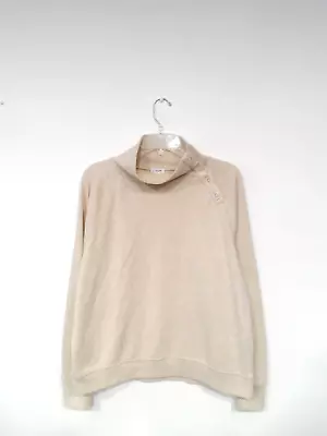 J.Crew Wide Button-collar Pullover Sweatshirt In Cloudspun Fleece Large AC689 • $7.99