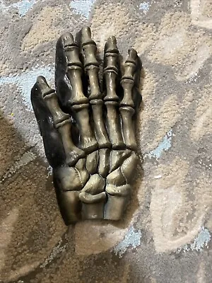 One Oversize Latex Vintage Skeleton Hand Glove Halloween Accessory • $8.99