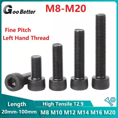 £2.83 • Buy Left Hand Thread Fine Pitch Allen Bolt Socket Cap Screw 12.9 M8 M10 M12M14M16M20