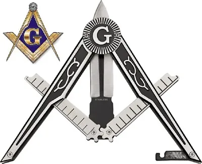 9  Masonic Square And Compass Folding Knife - Freemason Gift • $24.95