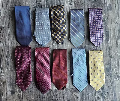 Lot Of 10 Tom James Mens All Silk Ties Different Designs • $23.99