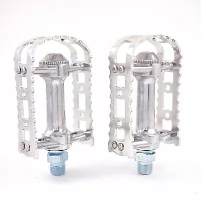 MKS BM-7 Alloy Anodized MTB BMX Old School City Flat Bike Pedal - Silver S • $34.90