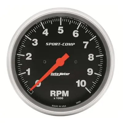 Auto Meter Tachometer Gauge 3990; Sport-Comp 0 To 10000 RPM 5  In-Dash Mount • $256.52
