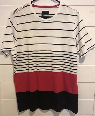 O'neill Kings Of Freak Core Collection Medium Red Black White Striped T Shirt • $18.99