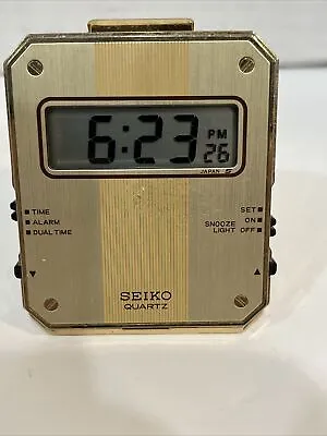 Seiko Quartz Digital Travel Alarm Watch Ref. Qek203f Dual Time #74802 Vintage • $30