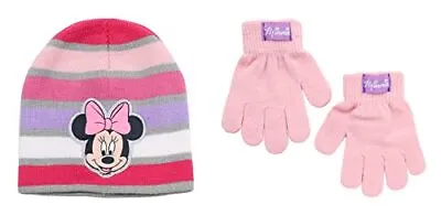 Disney Girl's Minnie Mouse Winter Hat And Glove Set Ages 6-13 Pink • $13.64