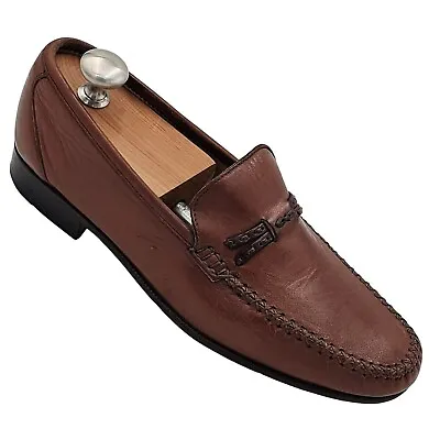 Moreschi Italian Men's 7 Designer Brown Soft Calfskin Leather Dress Shoe Loafers • $145