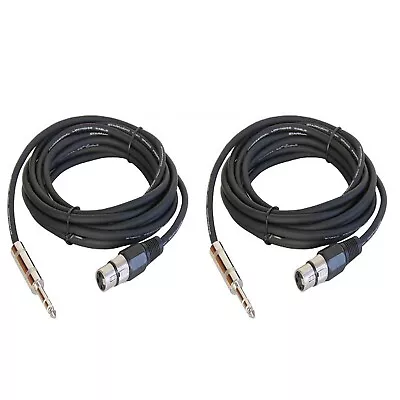 2-Pack 25ft XLR Male Cables Quarter Inch Stereo To 3-Pin PA Speaker Female Cable • $25.83