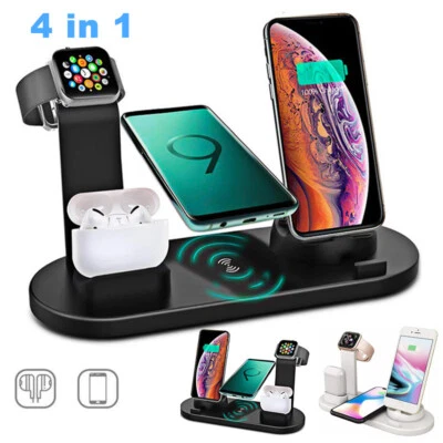 £12.34 • Buy Wireless Charger Dock Charging Station 4 In 1 For Apple Watch IPhone 13 12 11 XS