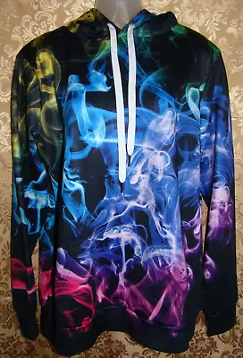 Multicolor Galaxy Print Long Sleeve Hoodie Sz.S/M New • £28.91