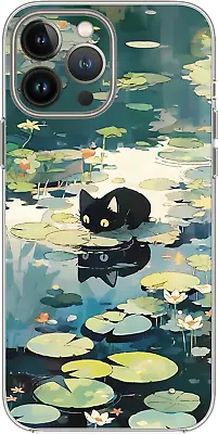 Black Cat Kitten Pond Fish Funny Cute Case Cover Silicone / Shockproof / MagSafe • $17.95