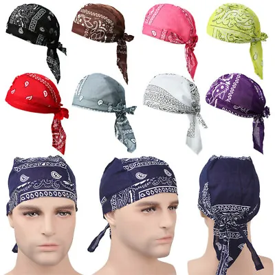 Cotton Durag Du-rag Wave Cap Hat Doo Rag Biker Bandana Head Wrap Skull Cap • $4.79