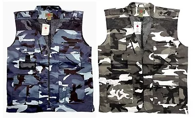 2 NEW Camouflage Camo Tactical Fishing Hunting Hiking Utility Vest Mens XL • $20.40