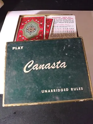Vintage Canasta Playing Cards In Box Beautiful Design And Colors  • $5