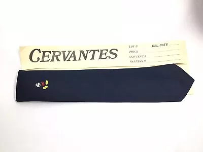 NEW Vintage Cervantes Men's Novelty Necktie Mickey Mouse Embroidered. Navy Blue • $15