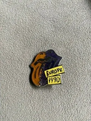 Rolling Stones Europe 1990 Tongue Logo Vintage Pin  • $15