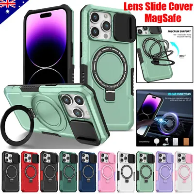 For IPhone 15 14 13 12 11 Pro MagSafe Case Magnetic Shockproof Stand Lens Cover • $13.99