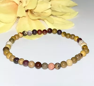 Natural Red/Brown Mookiate Minimalist Stretch Gemstone Bracelet. Gift • $7