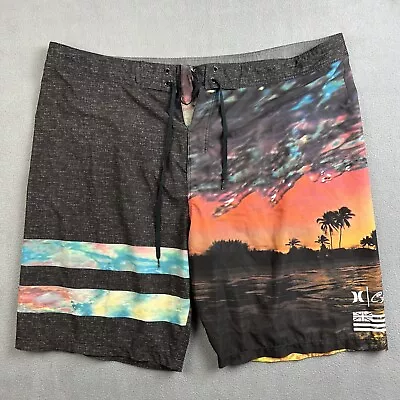 Hurley Phantom Board Shorts Mens 38 Clark Little Lava Wave Colorful Drawstring • $20