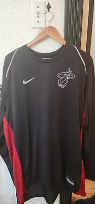 NBA Nike Dri Fit Miami Heat Long Sleeve Warm Up Training Shooting Shirt Mens 2XL • $44.99