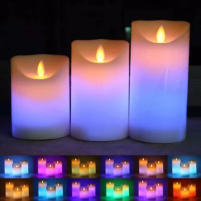 Flameless LED Candles Light Timer Color Changing Tea Light Wedding Party Decor • £10.59