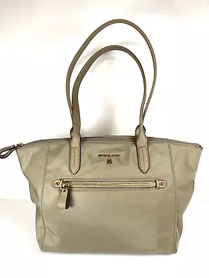 Michael Kors Kelsey Nylon Medium Beige Zip Top Tote 11 Hx16Wx5D.Pre-owned • $39.99