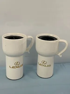 Lexus  --  White Ceramic Travel Mugs   (2) • $24.99