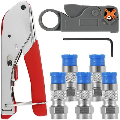 Coaxial Cable Crimper Tool Kit Coaxial Compression Safe Coaxial Wire Stripper ♚ • $19.45